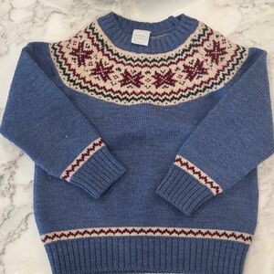 Cozy Blue Fair Isle Crewneck Sweater